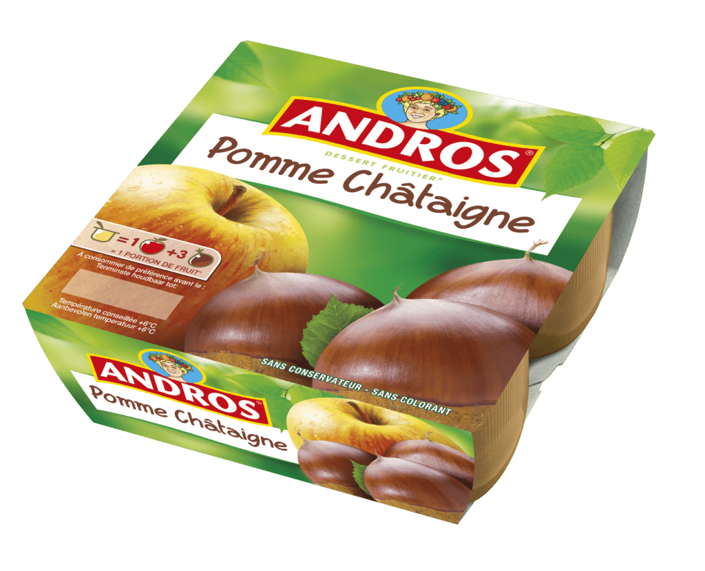 ANDROS DESSERT FRUITIER POMME / CHÂTAIGNE 4x100g Andros FoodService
