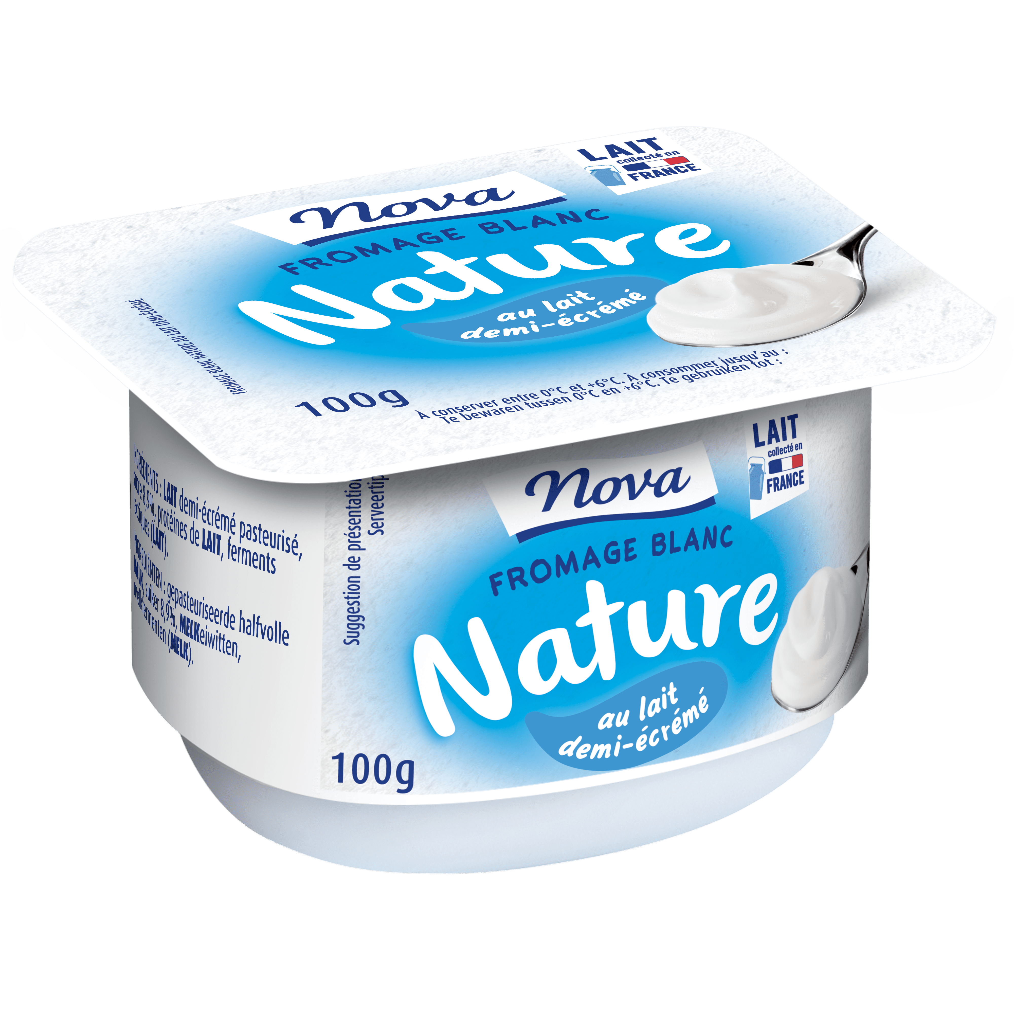 Petit Nova nature BIO 3,8% MG 60 g - Grossiste Fromage blanc et spécialité  laitière - PassionFroid