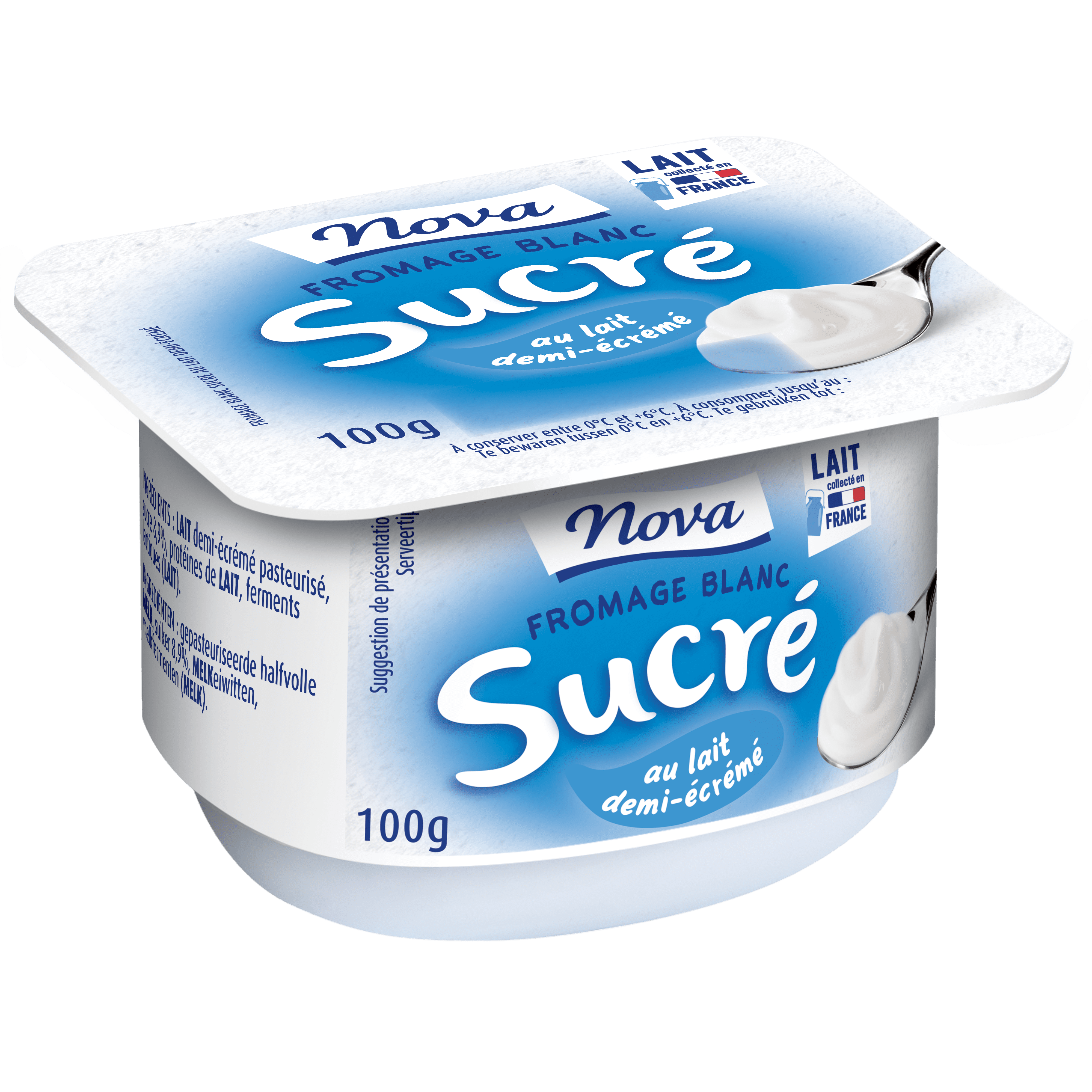 FROMAGE BLANC SUCR AU LAIT DEMI CR M 100g Andros FoodService