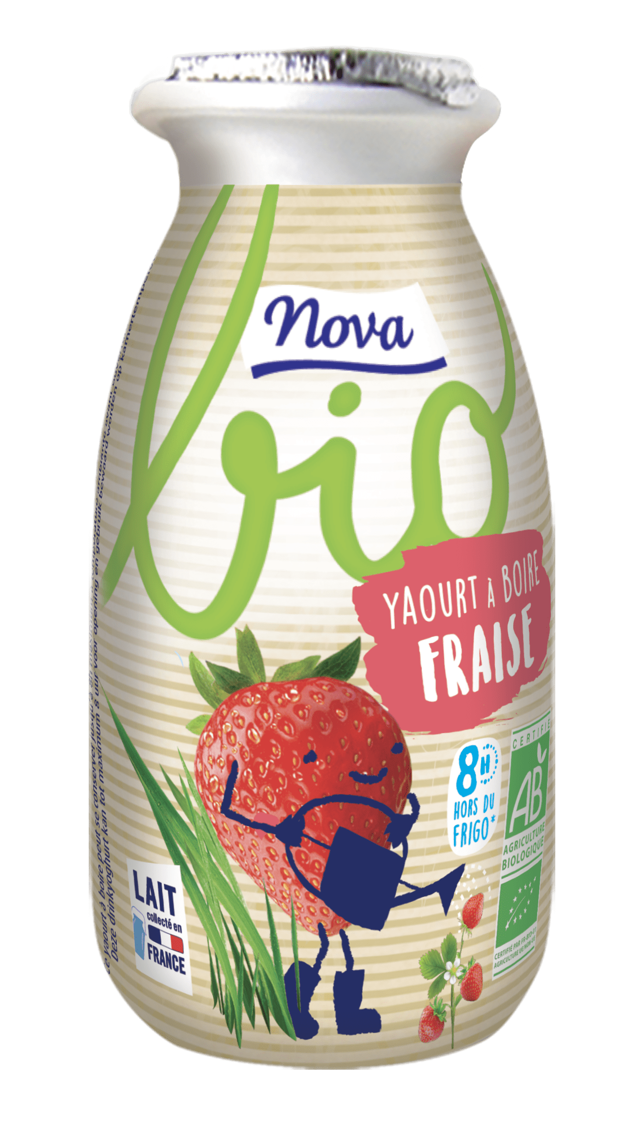 YAOURT À BOIRE À LA FRAISE BIO 100g - Andros FoodService