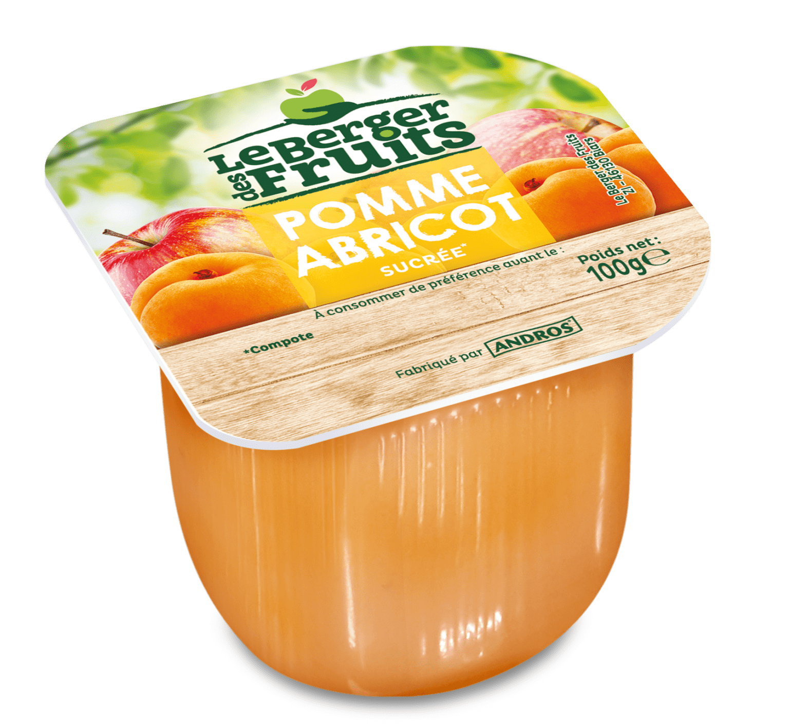 COMPOTE SUCRÉE POMME / ABRICOT 100g Andros FoodService