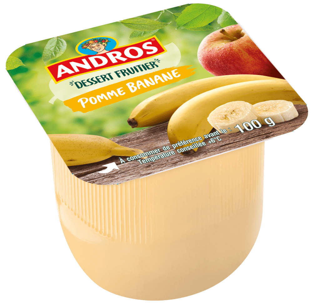 ANDROS - Compote de Fruit - Gourde Recyclable - Allégée - Goût Pomme +  Pomme/Banane + Pomme/Fraise + Pomme/Vanille - Idéal pour le Goûter des  Enfants