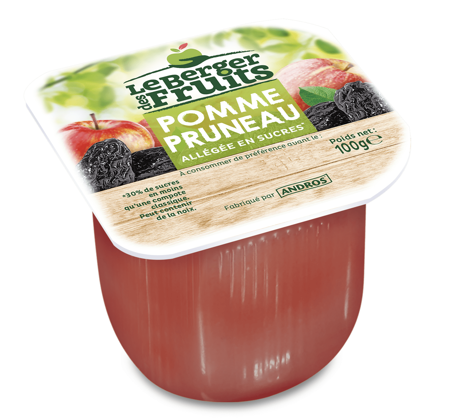 COMPOTE ALLÉGÉE POMME / PRUNEAUX 100g Andros FoodService