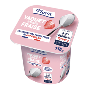 Yaourt sucré aromatisé fraise NOVA AGRI-ETHIQUE FRANCE