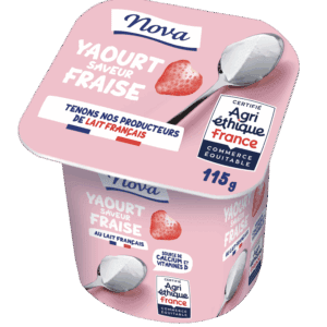 Yaourt sucré aromatisé fraise NOVA AGRI-ETHIQUE FRANCE