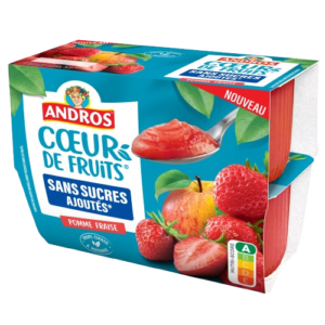 DESSERT FRUITIER POMME / FRAISE SANS SUCRES AJOUTÉS 4x97g