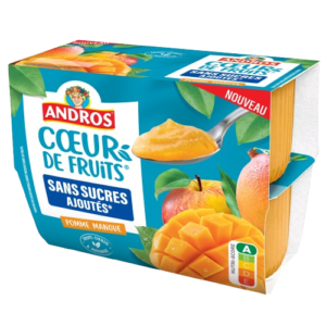 DESSERT FRUITIER POMME / MANGUE SANS SUCRES AJOUTÉS 4x97g