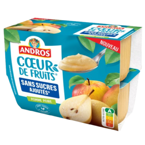 DESSERT FRUITIER POMME / POIRE SANS SUCRES AJOUTÉS 4x97g